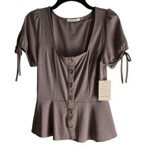 Fitted Lavender Button Down Top